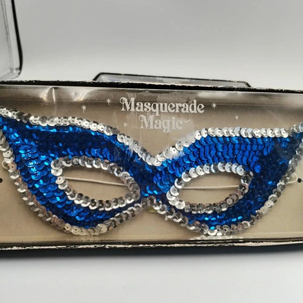 Russ Berrie Masquerade Magic Sequin Eye Mask Vintage Lot of 4 Costume Mardi Gras